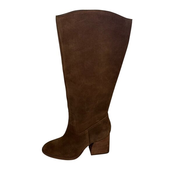 Vince Camuto Women's Leila Extra Wide Calf Boot Brown Suede size 9W XC NEW - Picture 1 of 6